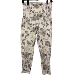 Flexure cropped high waisted floral compression leggings women's size M